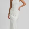 One Shoulder Satin Dress for Women