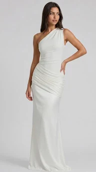 One Shoulder Satin Dress for Women